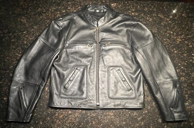 Vintage Suzuki Boulevard Men's Black Leather Motorcycle Jacket