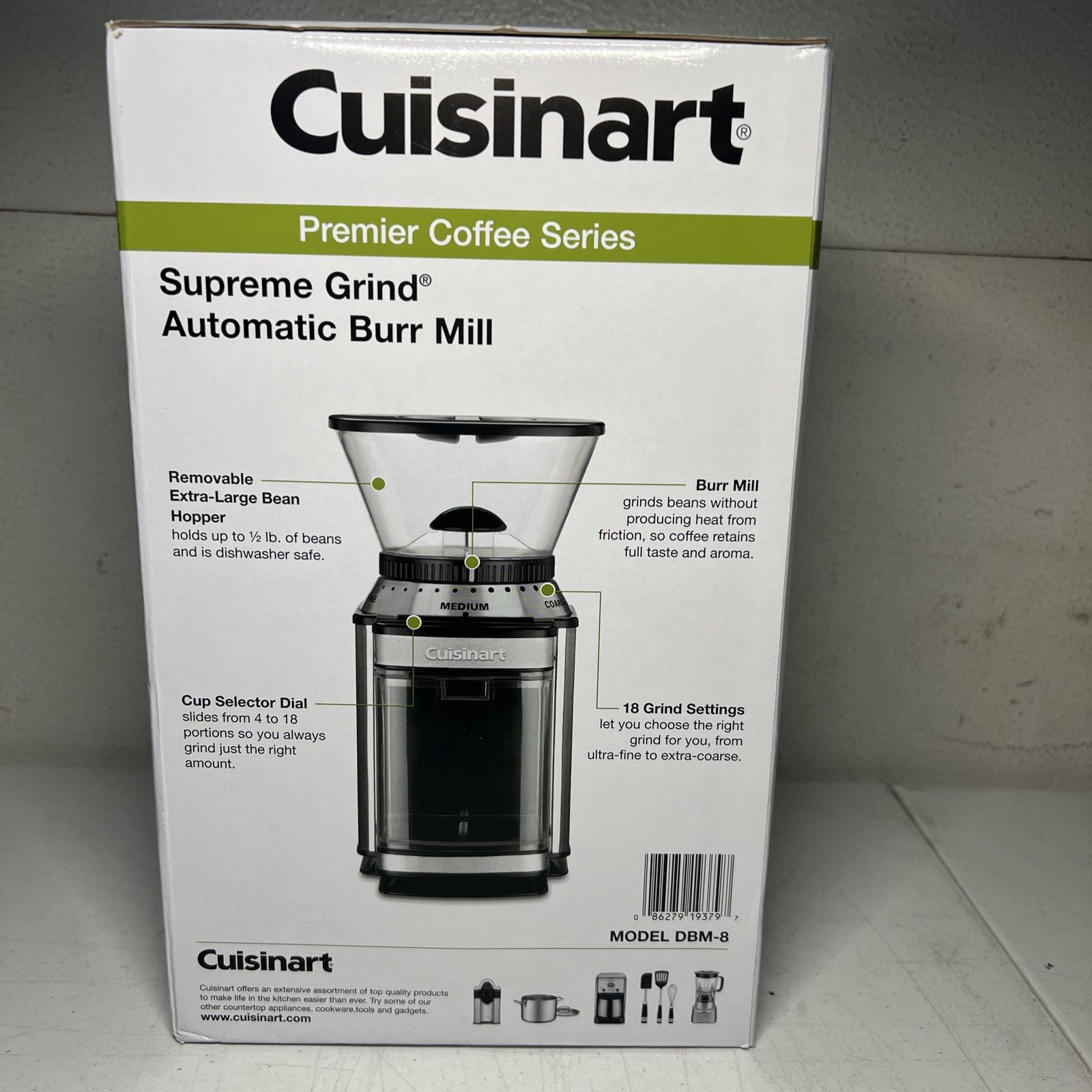 Cuisinart DBM8WM Supreme Grind Automatic Burr Mill Silver eBay