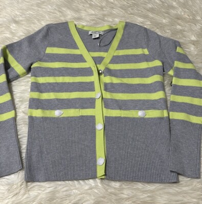 NWOT Women’s Rachel Zoe Gray/green Knit Sweater/cardigan In XS