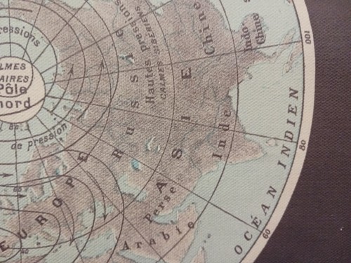 Hearth & Hand Magnolia Canvas Wall Art World Map Chart of Ocean Currents Vtg Sty - Picture 12 of 18