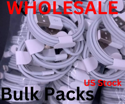 10 Pack Wholesale Bulk USB Cable 6Ft For Apple iPhone Chargers 14 12 11 X 9 8 7