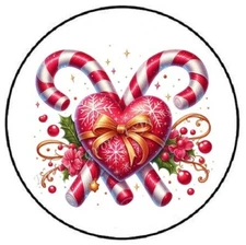 CANDYCANE HEART CHRISTMAS ENVELOPE SEALS LABELS STICKERS PARTY FAVORS