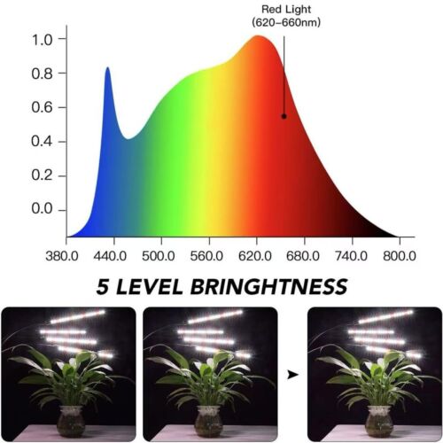 Grow Light w/Stand for Indoor Plants 5500K Full Spectrum Plant LED Lamp 4-Head - Picture 4 of 7