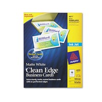 Avery True Print Clean Edge Business Cards Inkjet 2 X 3 1/2 White 400/box 8877 on sale Avery True Print Clean Edge Business Cards Inkjet 2 X 3 1/2 White 400/box 8877 on sale