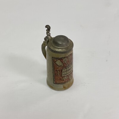 VINTAGE METAL LEAD? MINIATURE BEER STEIN, ADVERTISING? DOLLHOUSE (E)