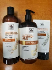 3 Pks: Soapbox Coconut Milk & Sandalwood Lotion/Soap/Scrub *CHOOSE PRODUCTS* F8A