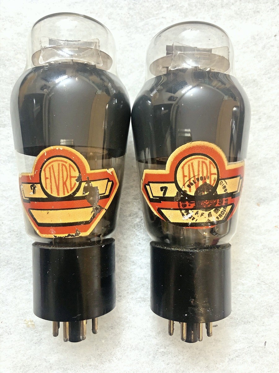 Firve Marconi 6L6G KT66 Smoked Glass Foil Getter NOS NIB Matched