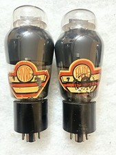 Firve Marconi 6L6G KT66 Smoked Glass Foil Getter NOS NIB Matched Pair