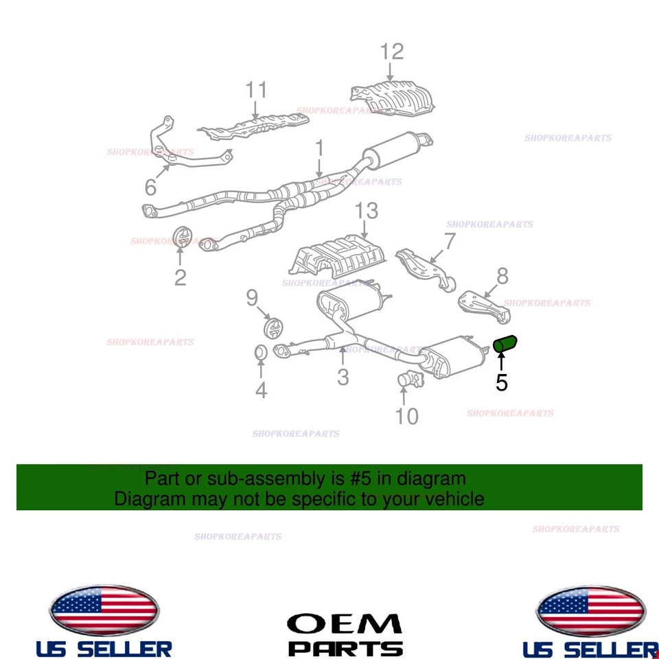 Genuine OEM Exhaust Tail Pipe Baffle 2006-2015 Scion xB IS250 IS350 *See List - Изображение 2 из 3