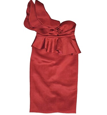 NEW MISS ORD DRESS WOMENS 1XL EXAGGERATED RUFFLE ONE SHOULDER PEPLUM WINE MAROON | eBay NEW MISS ORD DRESS WOMENS 1XL EXAGGERATED RUFFLE ONE SHOULDER PEPLUM WINE MAROON | eBay