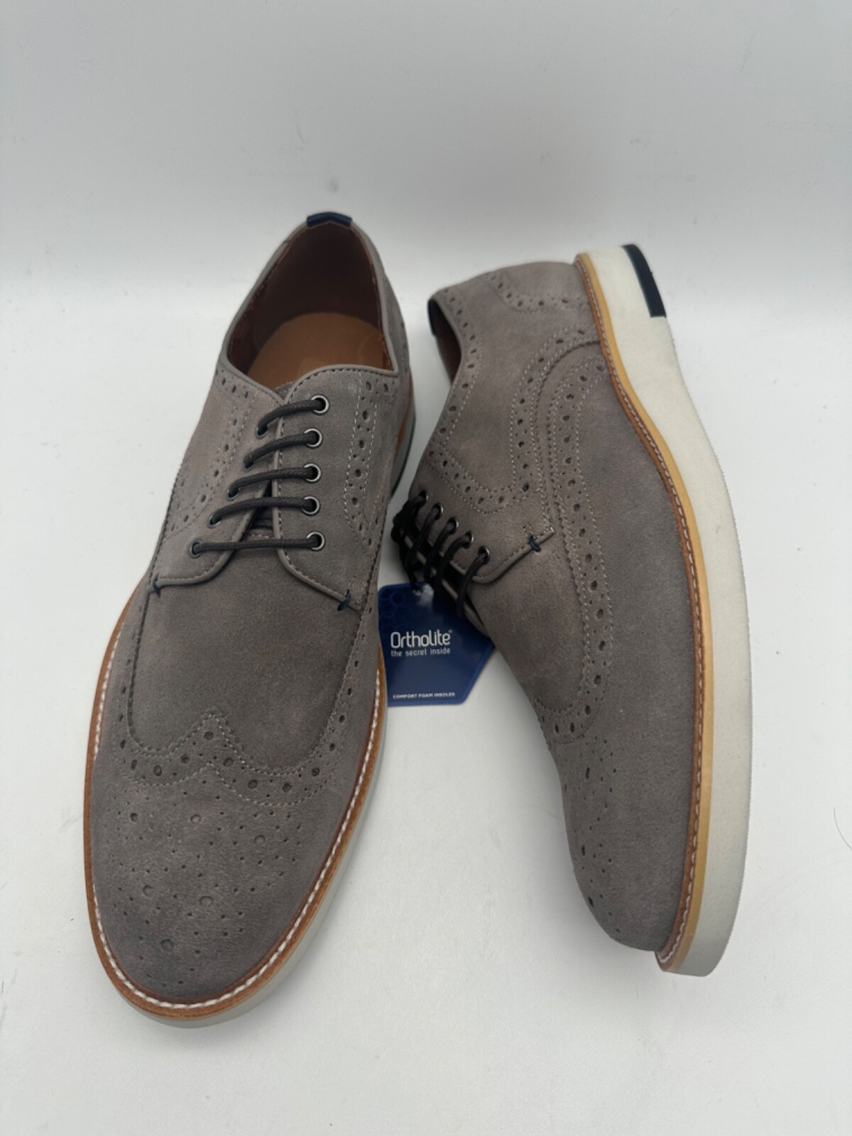 SAOLA NUOVISSIMO Oxford in pelle scamosciata Blake McKay Carson da uomo taglia 9 5 grigio
