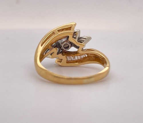 Anillo de compromiso de boda vintage de oro amarillo de 14 K de 1,18 quilates con diamantes naturales - Imagen 5 de 9