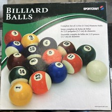 VINTAGE Sportcraft POOL Billiard BALL SET 2 1/4" Complete Set Excellent 01219