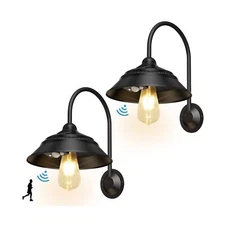 2 Pack Solar Barn Light Ufelizor Solar Wall Mount Light Outdoor Retro Sconce ...