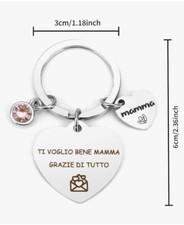 2 Portachiavi A Cuore Per Mamma - Regalo Personalizzato Per Anniversario, Compleanno O Festa Della Mamma - Idea Regalo Emozionante