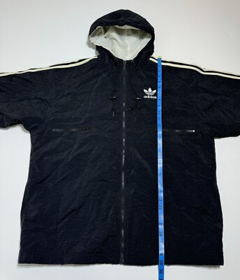 Vintage 90s Adidas Classic Big Trefoil Logo Hooded Jacket