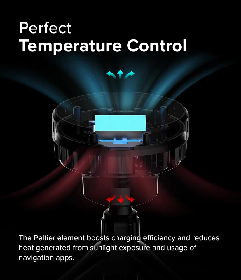 Ringke Qi2 [Peltier] Magnetic Car Phone Charger Holder Dashboard Phone Mount - Image 4 of 4