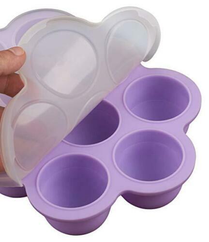 Bandejas de almacenamiento de contenedores de almacenamiento de alimentos para bebés de silicona con tapas Mash'n'Stash sin BPA - Imagen 4 de 4