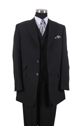 Fashion suit 3 Button, Vest , Double Vent Length 35" Design by Milano Moda 905V - Picture 2 of 7