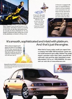 1998 Mitsubishi Diamante - Original Advertisement Print Art Car Ad