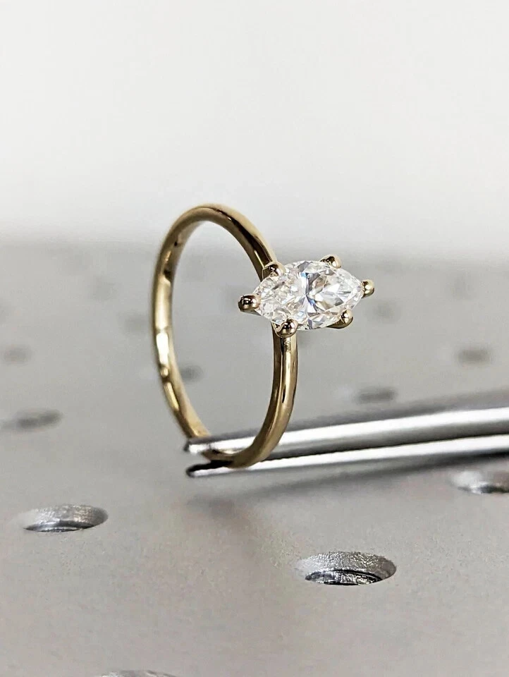 6 Prong 2Ct Marquise Moissanite 14K Yellow Gold Filled Solitaire Engagement Ring - Image 3 of 4