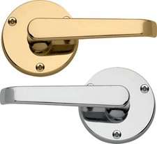 Howdens Bertelli Victorian Straight Lever Door Handles on Rose Polished Chrome