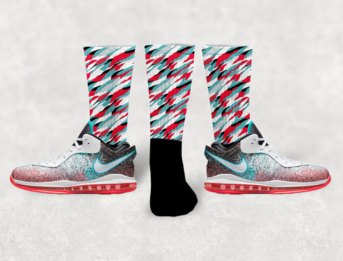 Sneaker Socks Nike LeBron 8 Low Miami 