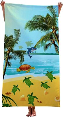 alottagifts Turtle Beach Microfiber Sand Free Beach Towel Bath Towel Brand NEW