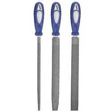 Hand File Set, Bastard/Smooth, 8 in L, 3 Pc