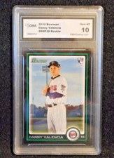 2010 Danny Valencia Bowman Draft Picks card #BDP38.....GMA 10 GEM MINT