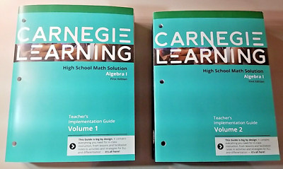 Carnegie Learning High School Math Solution Algebra 1 Teacher's Guide 2 Vol Set
