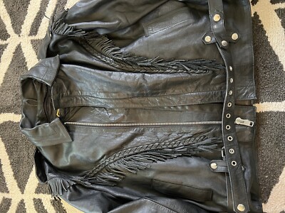 Vintage Manzoor Genuine Leather Biker Motorcycle hipster