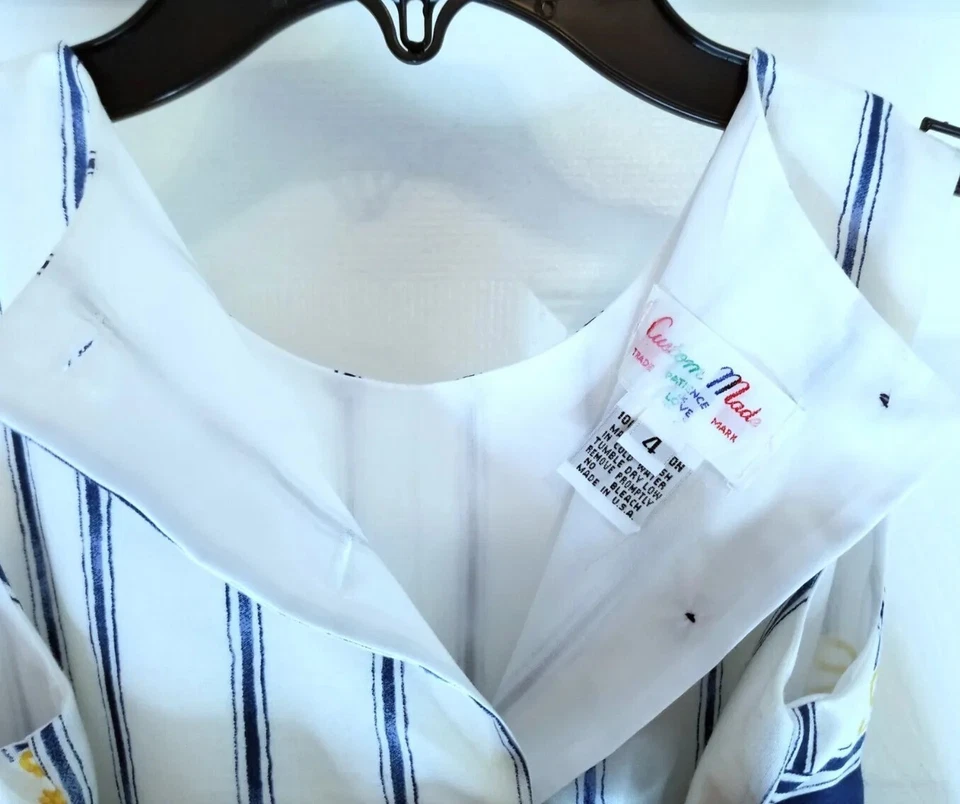 Daisy Kingdom Little Girl's Handmade Sleeveless Nautical/Sailor Dress-Size-4 - Image 4 of 4