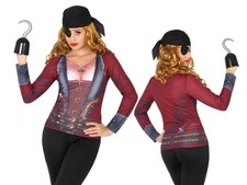 Déguisement Femme Tee Shirt 3D PIRATE M/L Costume Adulte Corsaire NEUF Pas cher