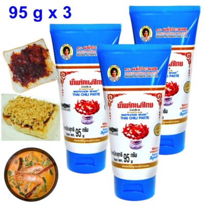 Chili Paste Food Thai Cooking Maepranom Original Topping Bread Tom Yum Kung 95 g