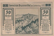 50 HELLER 1920 City of BRUNNENTHAL Upper AUSTRIA Notgeld #PF374.U