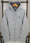 NIKE x JORDAN 2008 Full Zip Hoodie 100% Cotton All Over Sz Medium Mens Gray