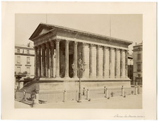 France, Nîmes, la Maison carrée vintage albumen print, albumen print 1