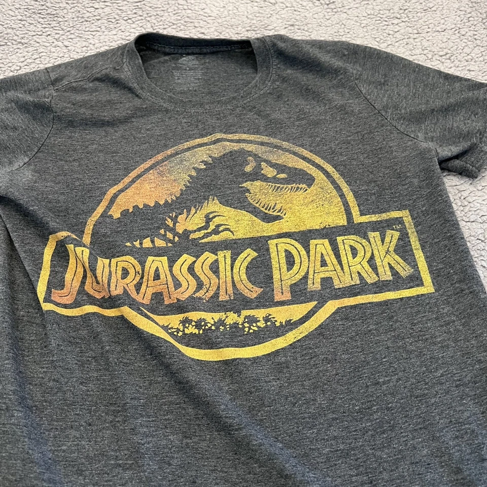 Jurassic Park Shirt Youth Large Short Sleeve Crewneck Gray Casual Graphic Tee - Image 4 of 4