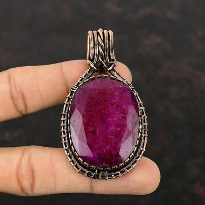 Natural Gemstone Wire Wrapped Handcrafted Copper Valentine Gift 2.76''