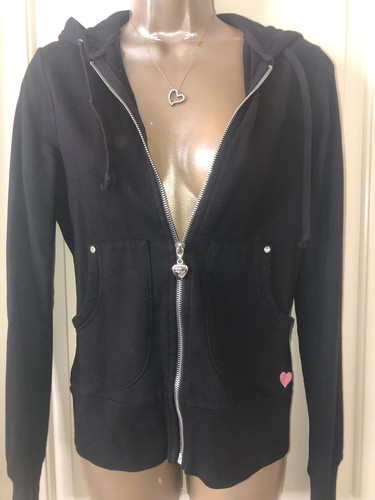 Twisted Heart Bling Heart Hoodie Jacket Gorgeous! Medium Excellent - Picture 2 of 5