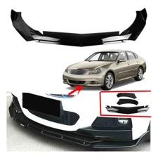 Fit For INFINITI M35 M45 2006-2010 Front Bumper Lip Splitter Set Glossy Black