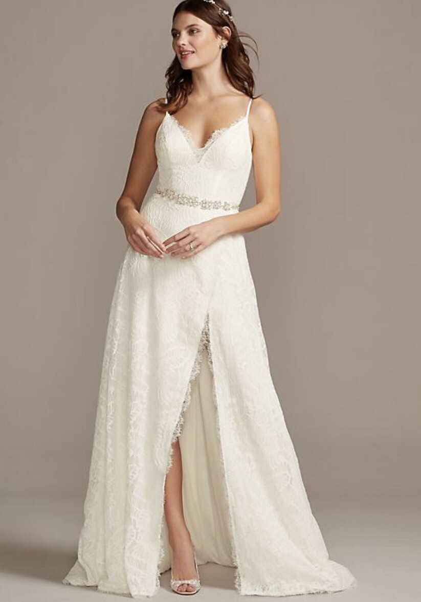 palm leaf bridesmaid dress Oscar de La Renta Palm Leaves Wool-Blend Dress