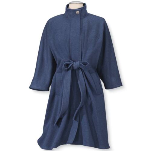 Pyramid Collection Cappotto Avvolgente 1X 2X Pile GIACCA Cintura Midi Trench NUOVO - Foto 2 di 13