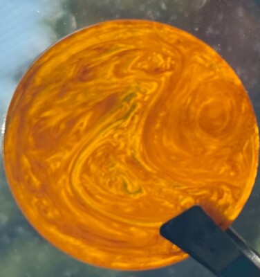 9 TiNY 7/8  Miniature Butterscotch Marble SwirL Bakelite Poker Chips  