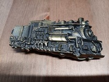 VTG 1983 The Great American Buckle Co. USA Brass Steam Train Engine 9 Belt 1083