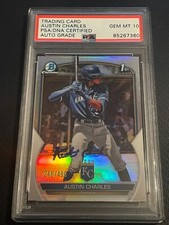 AUSTIN CHARLES signed auto autographed 2022 1st Bowman Chrome Refractor PSA 10