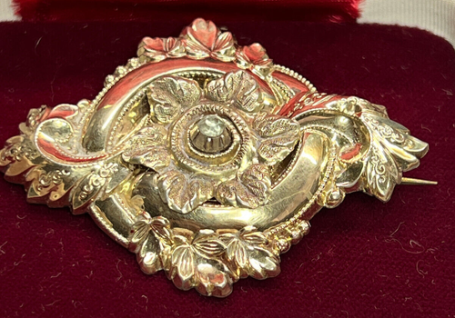 Antique Austrian Renaissance Brooch Sterling Silver and Gold Filled - Picture 2 of 4