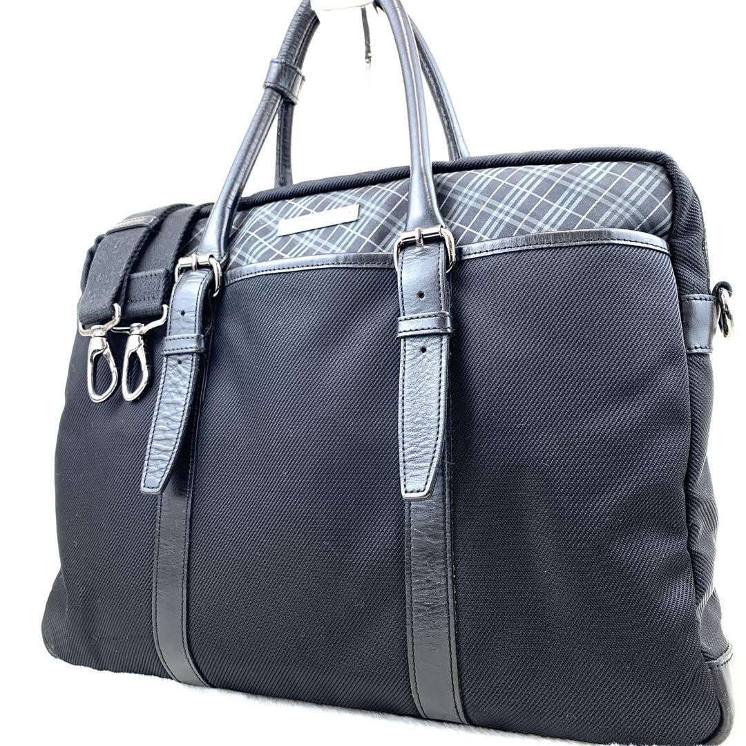 Burberry Black Label 2way shoulder Business Bag Check logo Burberry Black Label 2way shoulder Business Bag Check logo