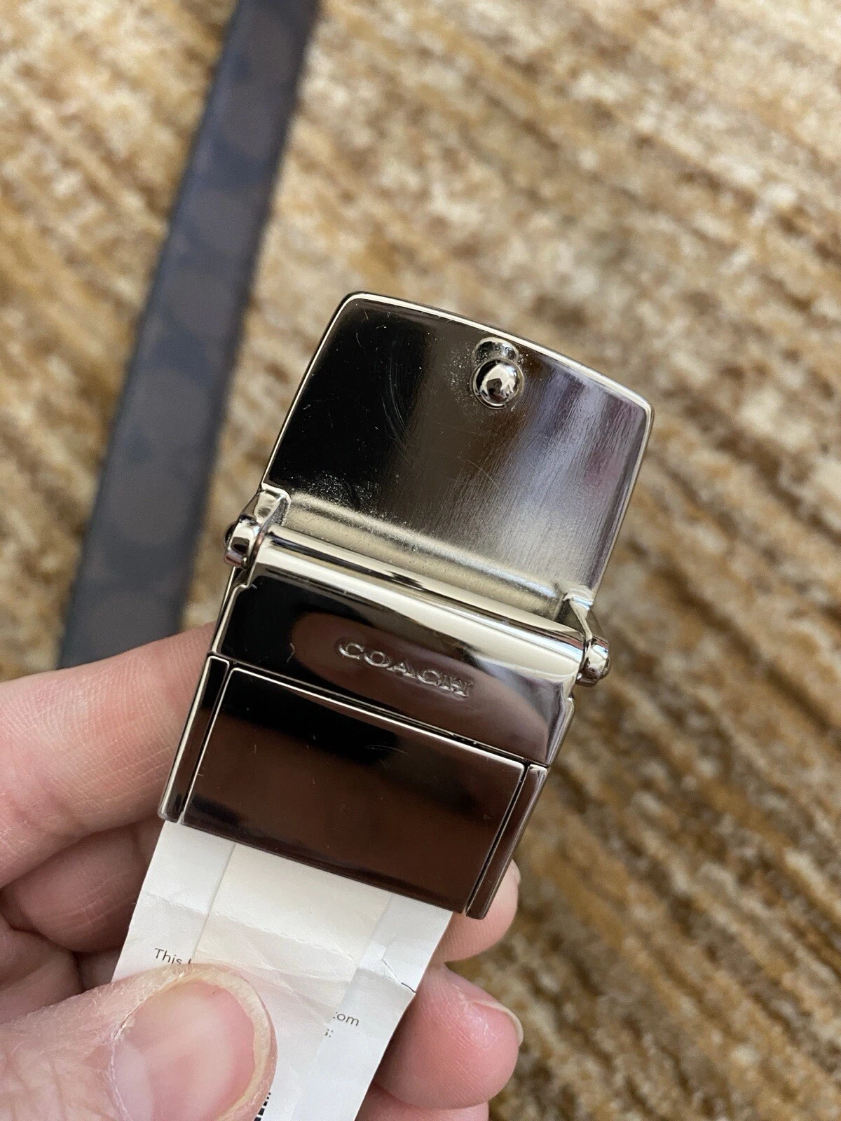 Abito uomo Coach placca taglio a misura cintura reversibile in tela firmato F64828